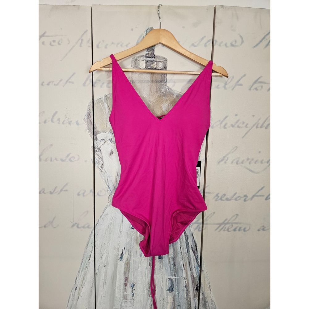 NWT‎ TA3 Plungey 2.0 Swimsuit XL Short Pink Sculpting Lace Up Corset One Piece